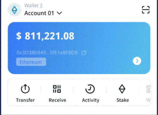  4、点击钱包首页上imTok